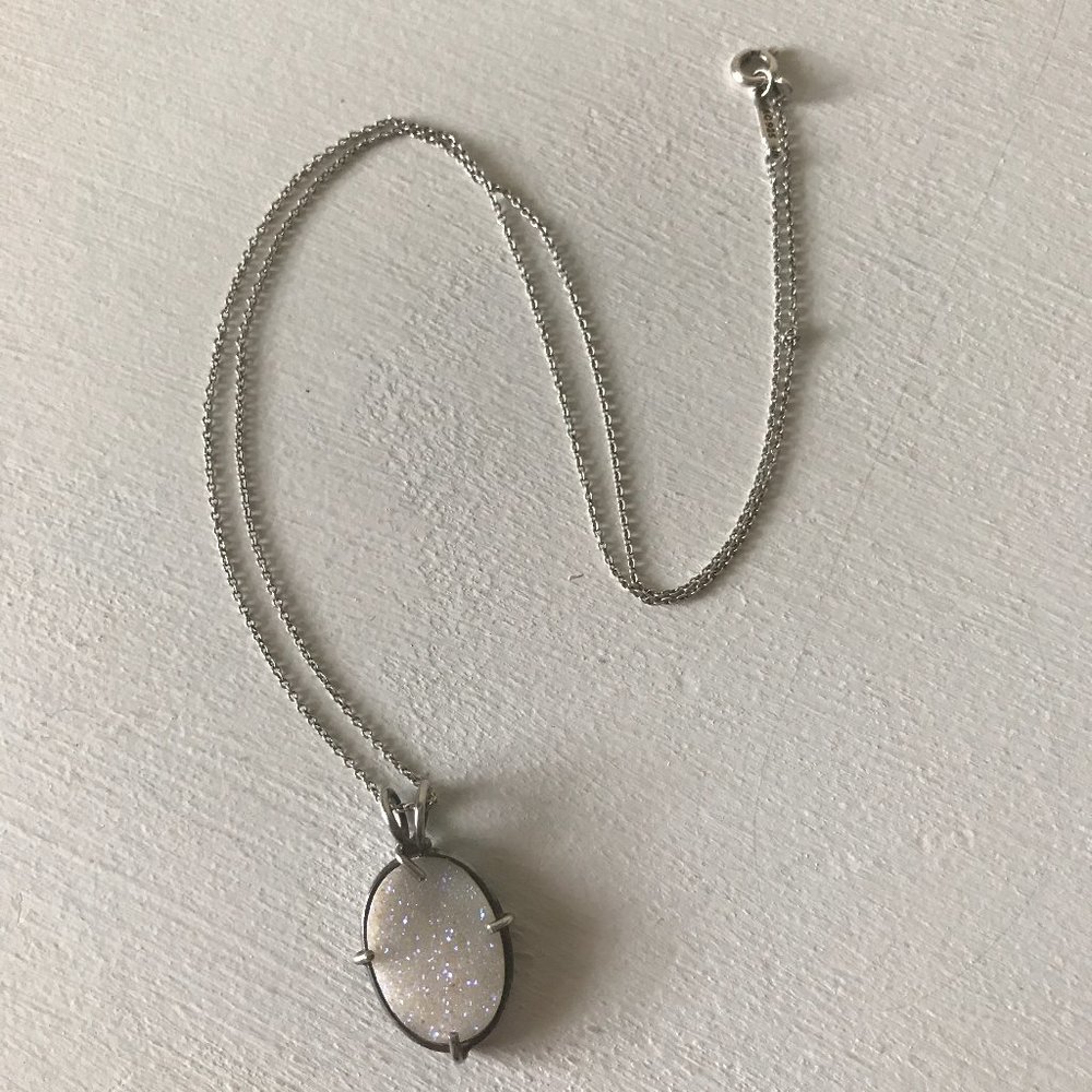 White Druzy Quartz Necklace